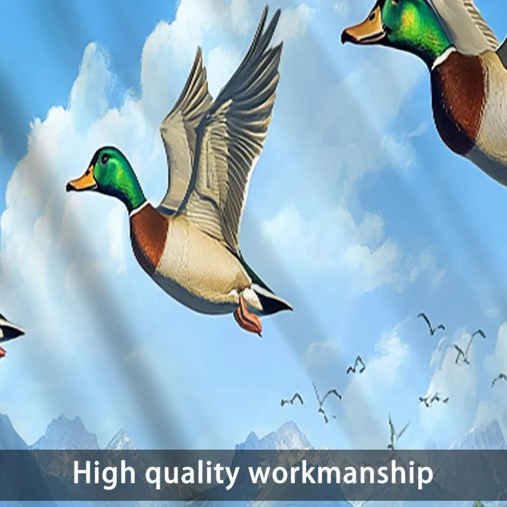 1 Panel Abstract Mallard Duck Curtain Valance for Windows, Fall Jungle Stream Fantasy Rod Pocket Short Window Treatment Decor Drapes for Kitchen, Bathroom, 54" X 18"