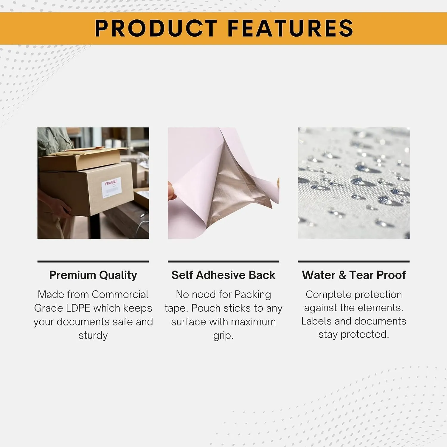 100 Pack 7"x10" Shipping Label Sleeves - Packing Slip Envelope Pouches with Self-Adhesive Peel & Seal - Clear Unprinted Plastic & Waterproof Mailing List Holder Ideal for Invoice, Documents & Labels