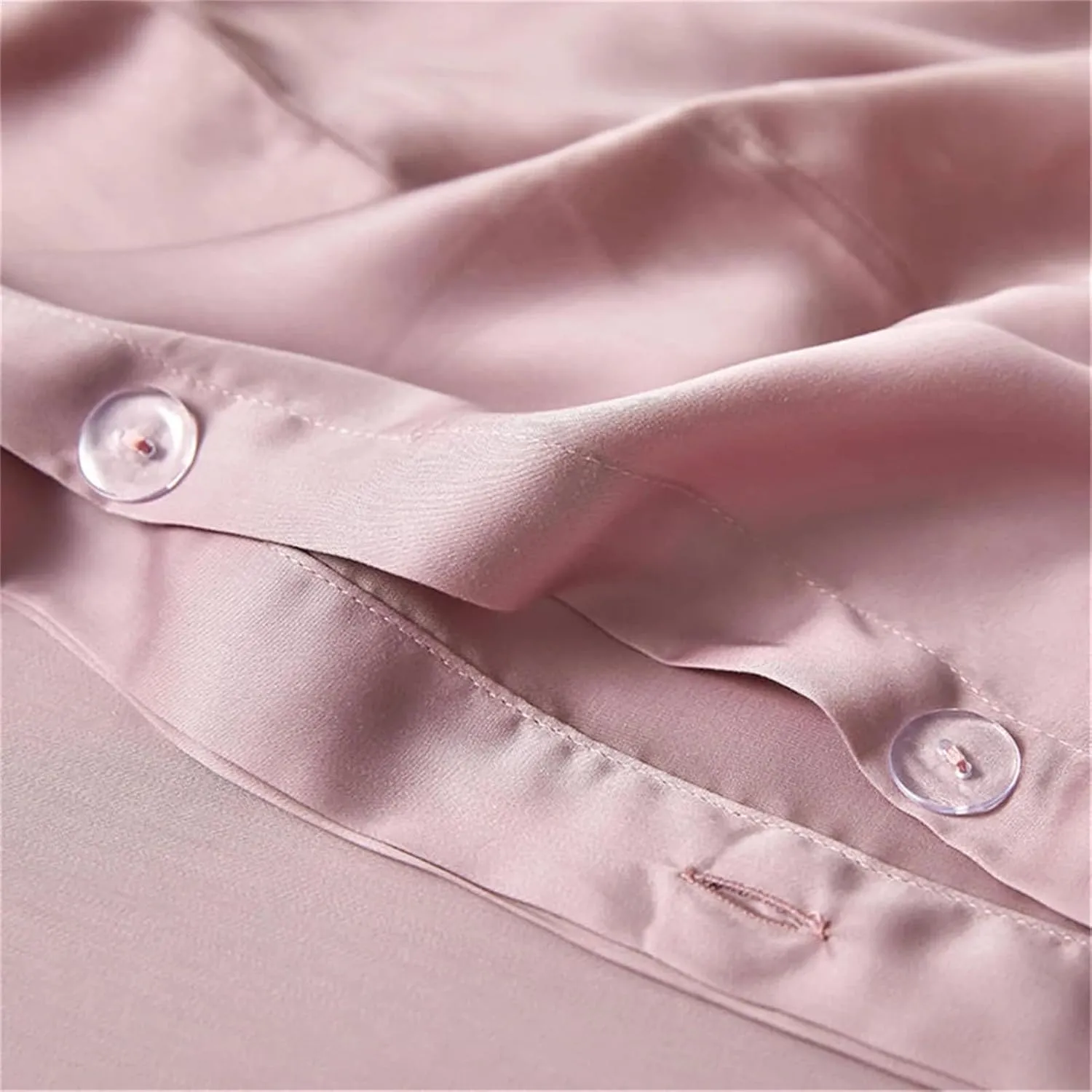 100 Percent Silk Pink Bedding Set - Women's Silky Duvet Cover, Flat Sheet, Pillowcase - Queen & King Size