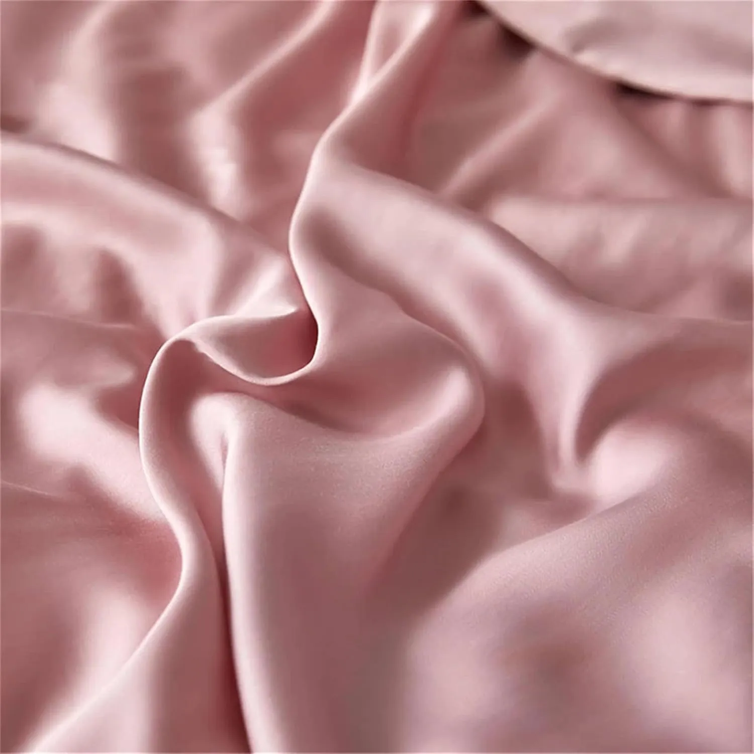 100 Percent Silk Pink Bedding Set - Women's Silky Duvet Cover, Flat Sheet, Pillowcase - Queen & King Size