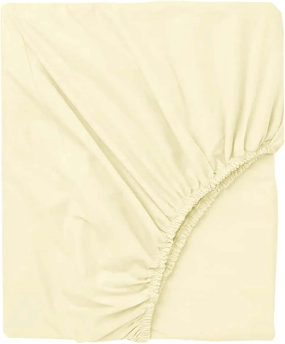 1000 Thread Count PIMA Cotton Solid Ivory 18"(inch) Deep Pocket Full XL(54"X80") Sheet Set- 4 Pc Sheet with Pillowcases, Hotel Quality