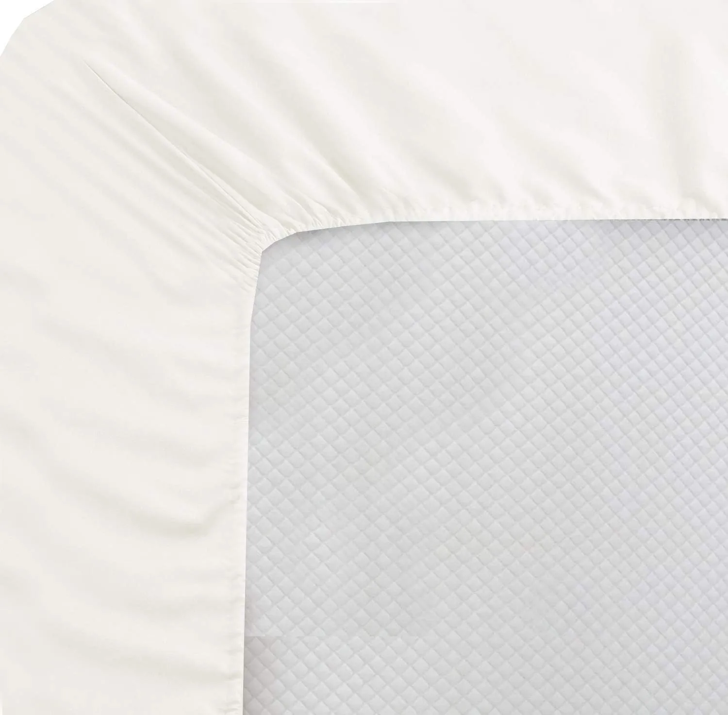 1000 Thread Count PIMA Cotton Solid Ivory 18"(inch) Deep Pocket Full XL(54"X80") Sheet Set- 4 Pc Sheet with Pillowcases, Hotel Quality