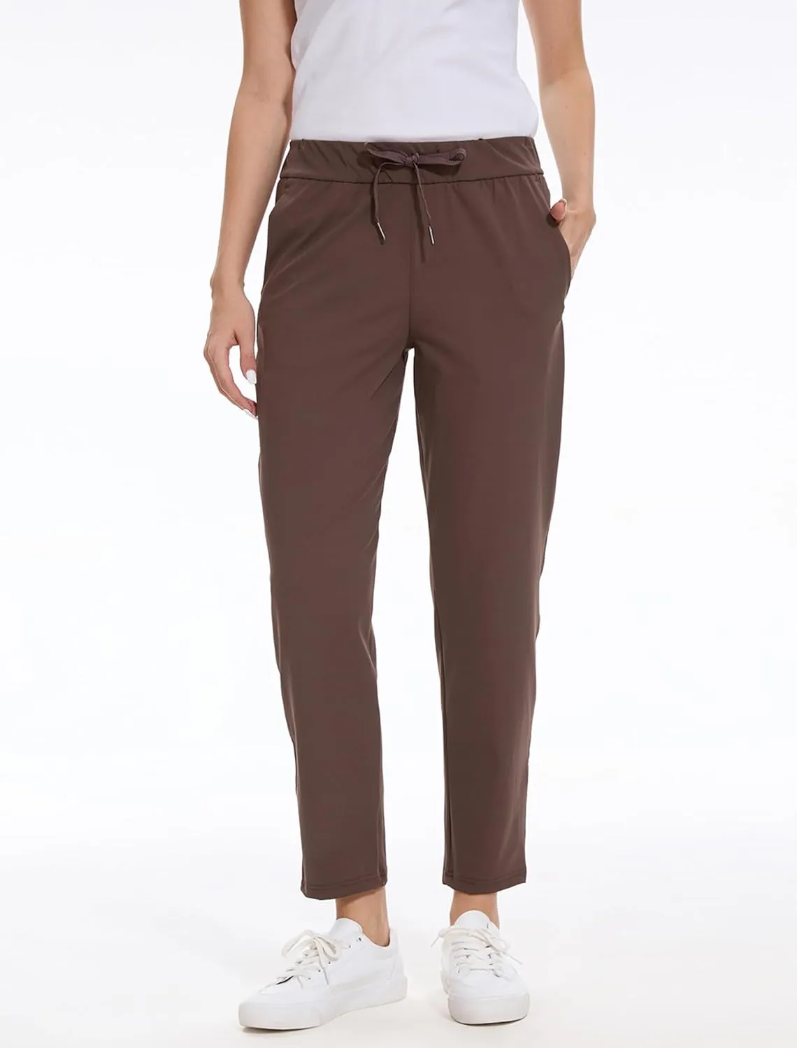 2 Pack Women's Pants with Deep Pockets Stretch Soft Sweatpants for Casual Athletic Lounge Work Golf Travel