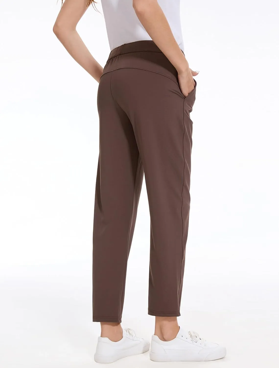 2 Pack Women's Pants with Deep Pockets Stretch Soft Sweatpants for Casual Athletic Lounge Work Golf Travel