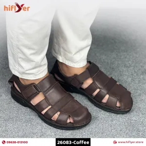 26083-Coffee Premium High-Quality With Belt Men's sandal
