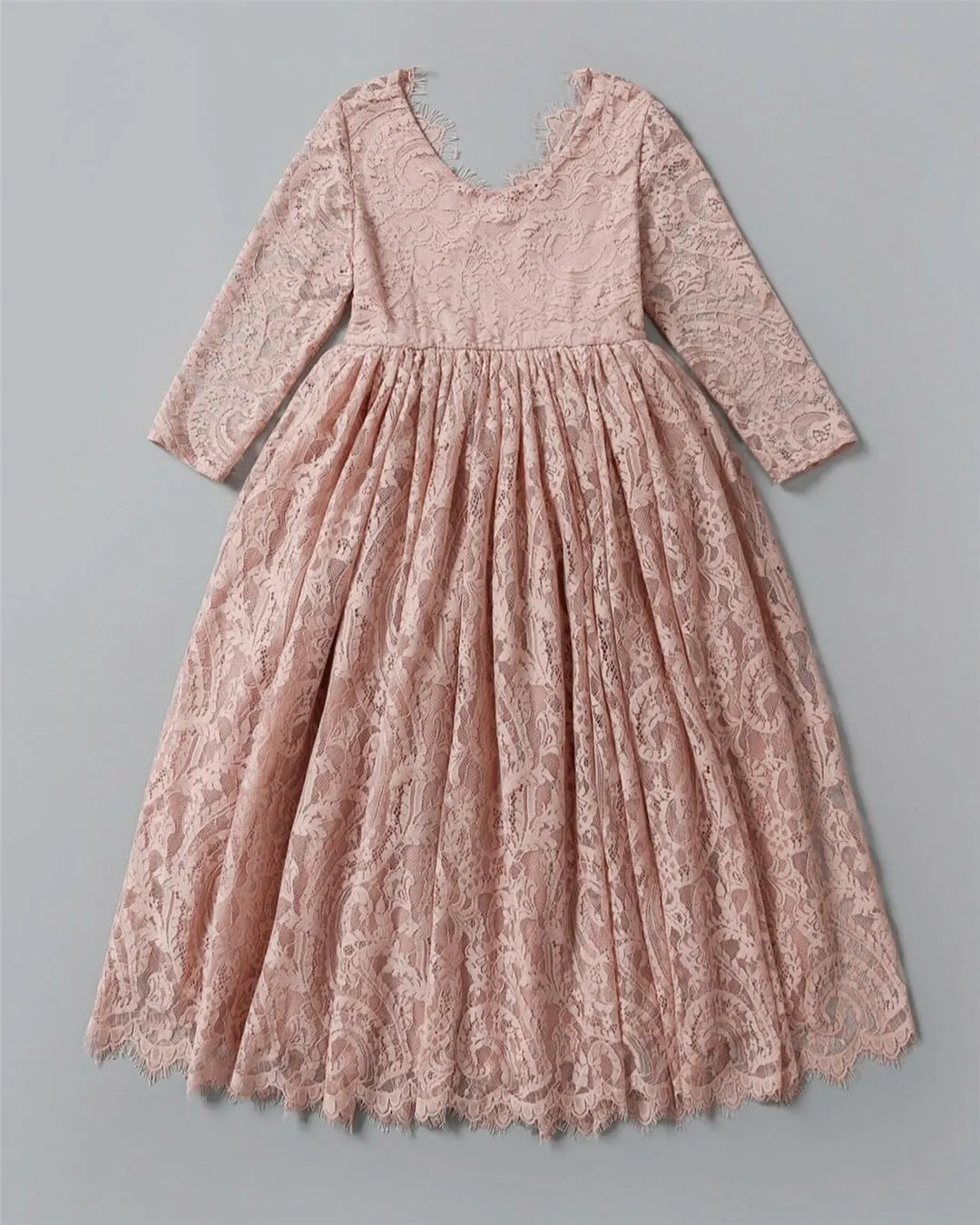 2Bunnies Girl Paisley Lace Back A-Line Straight Tutu Tulle Party Flower Girl Dress