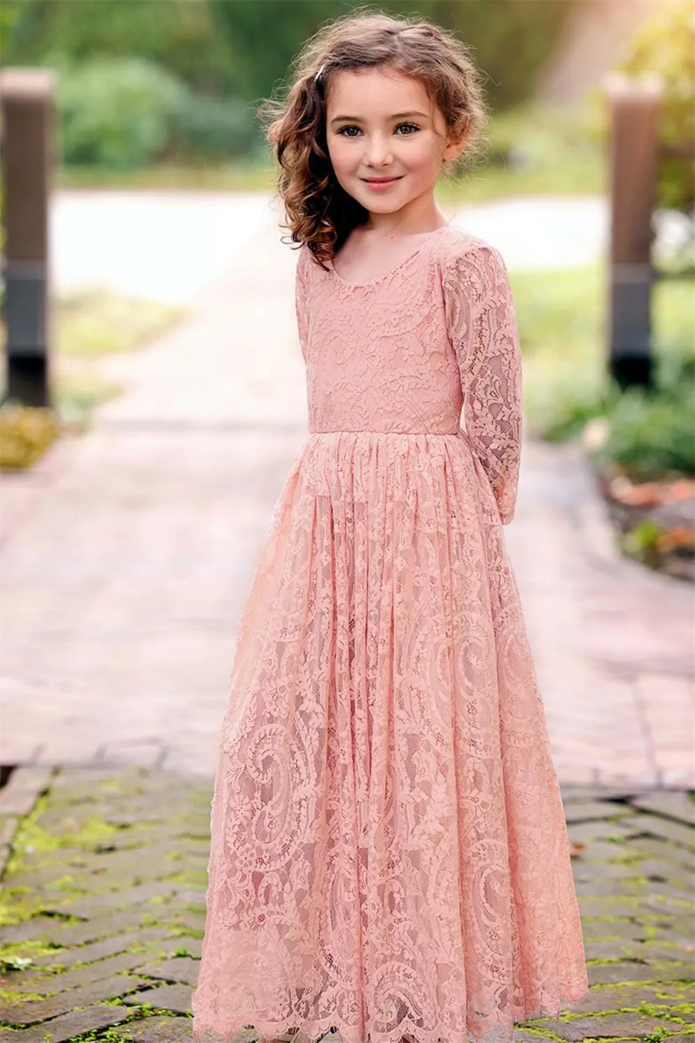 2Bunnies Girl Paisley Lace Back A-Line Straight Tutu Tulle Party Flower Girl Dress