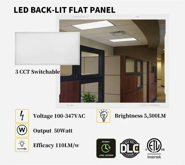 2X4 LED FLAT PANEL - 50W - 4000K