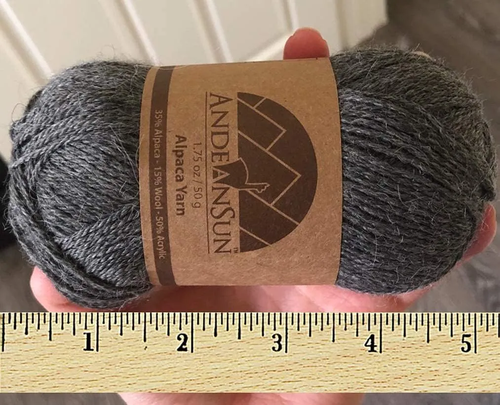 (3 Small Gorgeous Skeins) Alpaca Yarn Blend Umayo [657 Yards Total], #2 Fingering (Dark Navy)