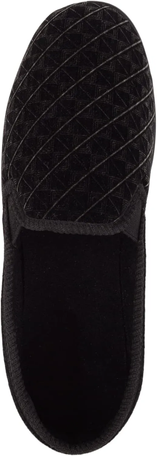 ABSOLUTE FOOTWEAR Mens Easy Slip On Velour Style Winter Slipper with Twin Elasticated Gusset