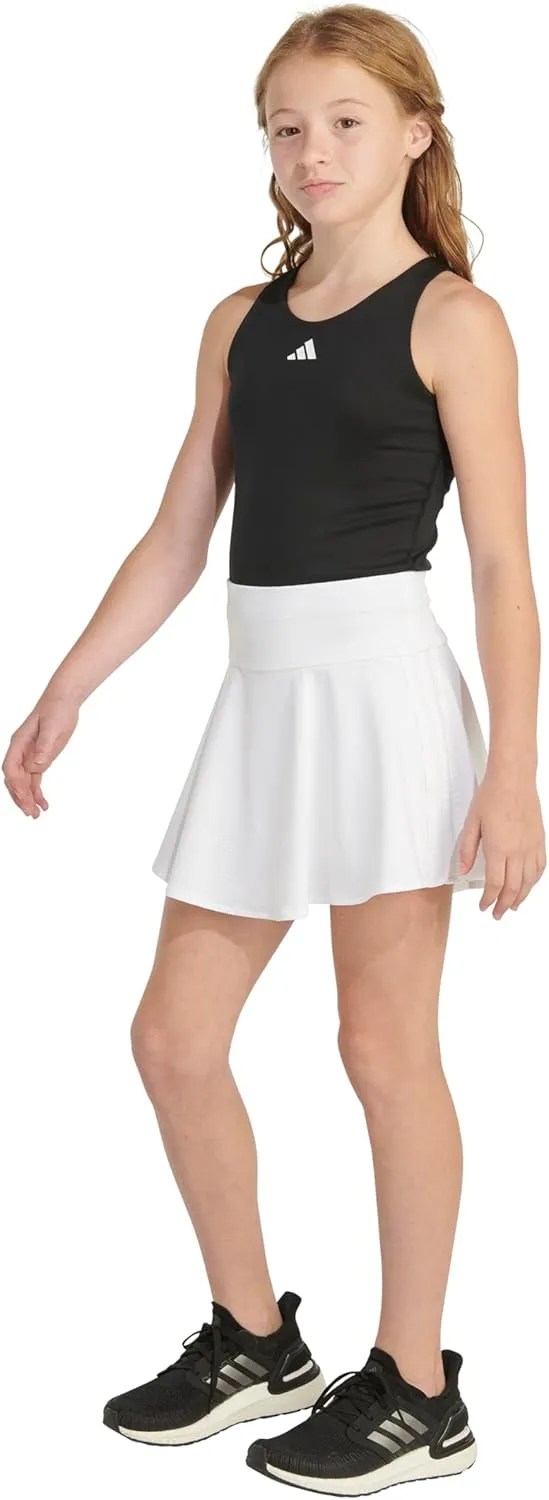 adidas Girls' 3-Stripe Flounce Knit Skorts Tennis Skirt