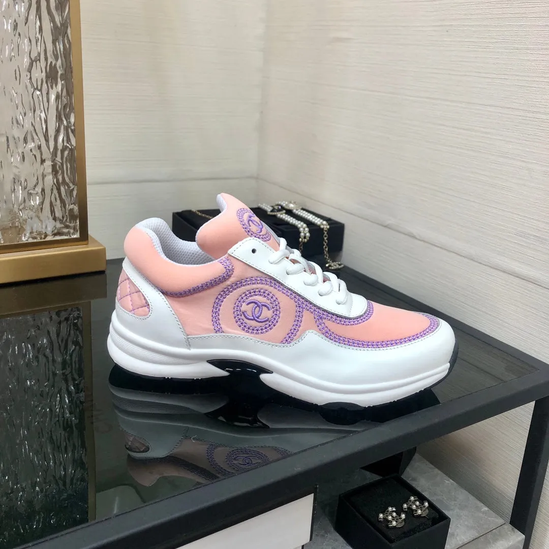 Adjustable Sneaker Pink Mix Purple Waterproof Fabric CHANEL