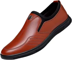 ADMLZQQ Men's Dress Shoes Leather Formal Shoes Oxfords Business Shoe Slip on Non-Slip Shoe