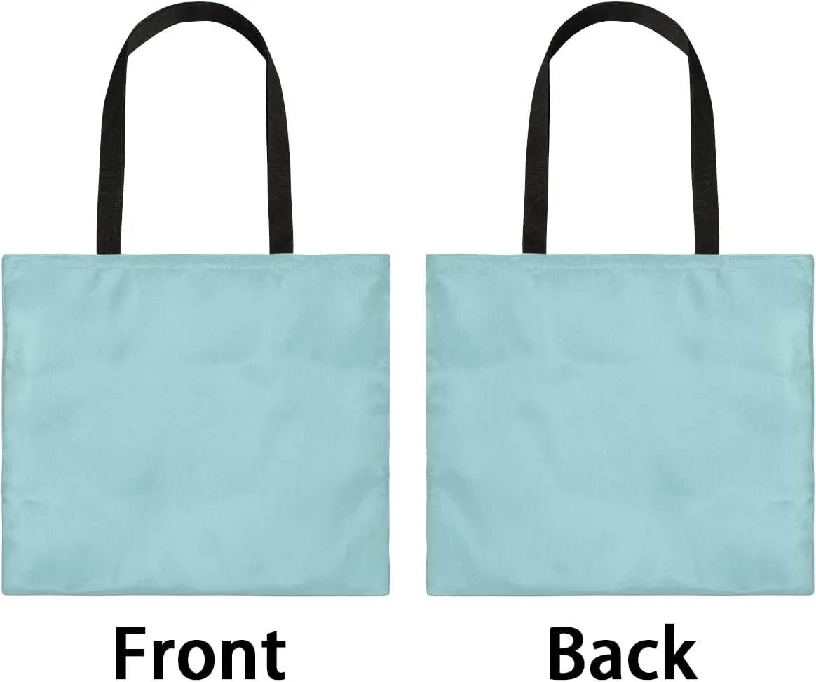 Airy Blue Canvas Tote Bag for Women Men Stylish Tote Handbag Shoulder Bag Reusable Grocery Bag