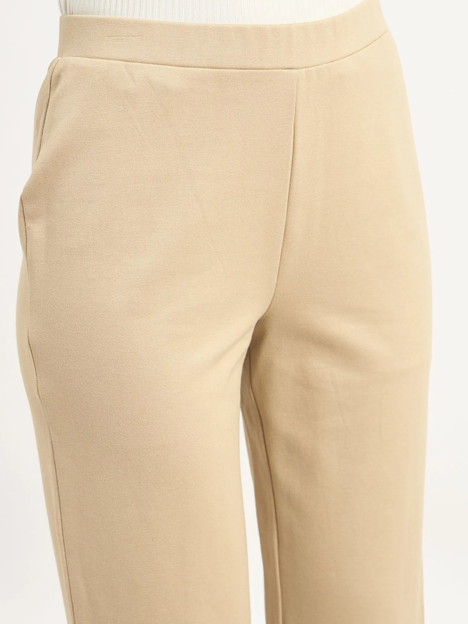 Airy Pull On Straight Jeggings - Beige