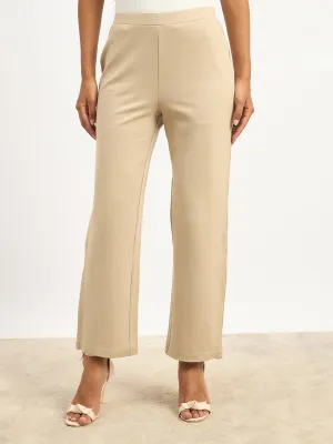 Airy Pull On Straight Jeggings - Beige