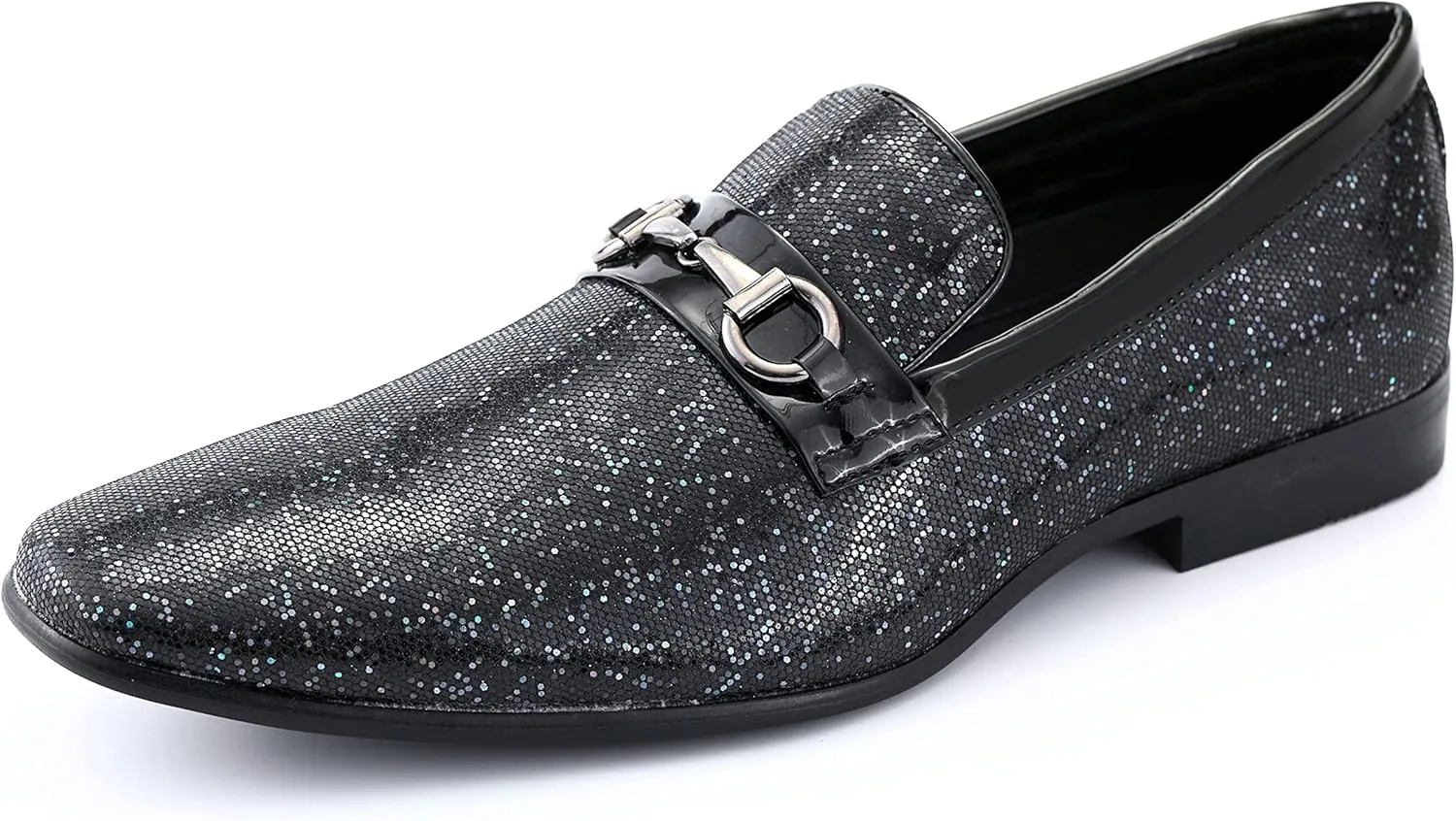 Amali Devy, Men's Dress Loafers, Slip-On Tuxedo Shoes for Men, Velvet Embellished Loafer Slippers