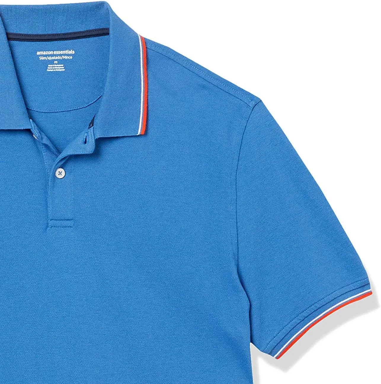 Amazon Essentials Men's Polo Shirts Short Sleeve, Slim-Fit Cotton Pique