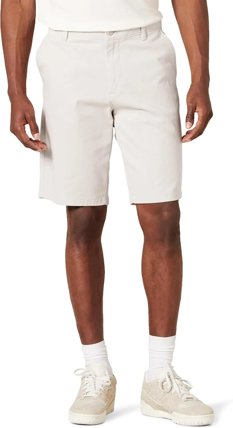 Amazon Essentials Men's Slim-Fit 11" Flat-Front Comfort Stretch Chino Short