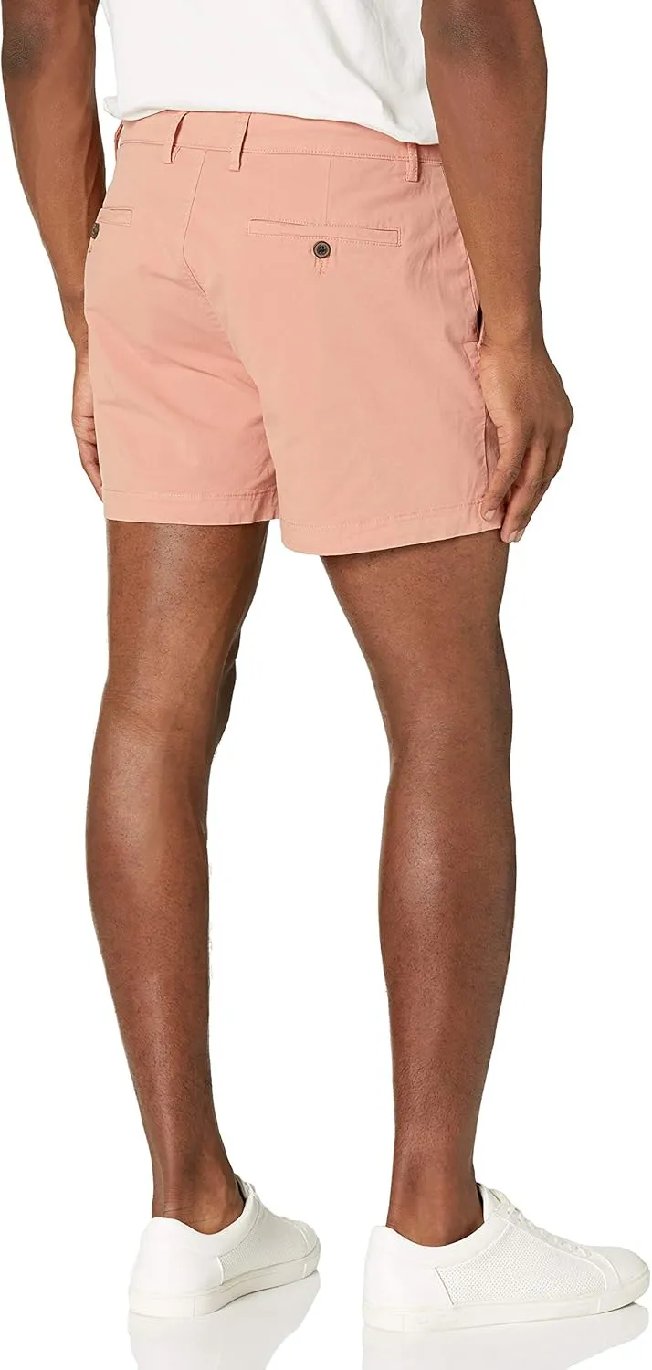 Amazon Essentials Men's Slim-Fit 5" Flat-Front Comfort Stretch Chino Short (Previously Goodthreads)