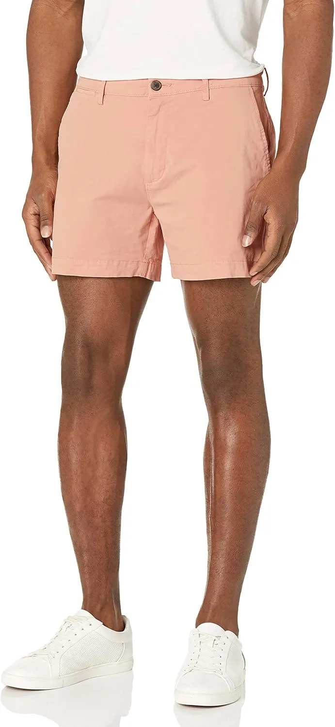 Amazon Essentials Men's Slim-Fit 5" Flat-Front Comfort Stretch Chino Short (Previously Goodthreads)
