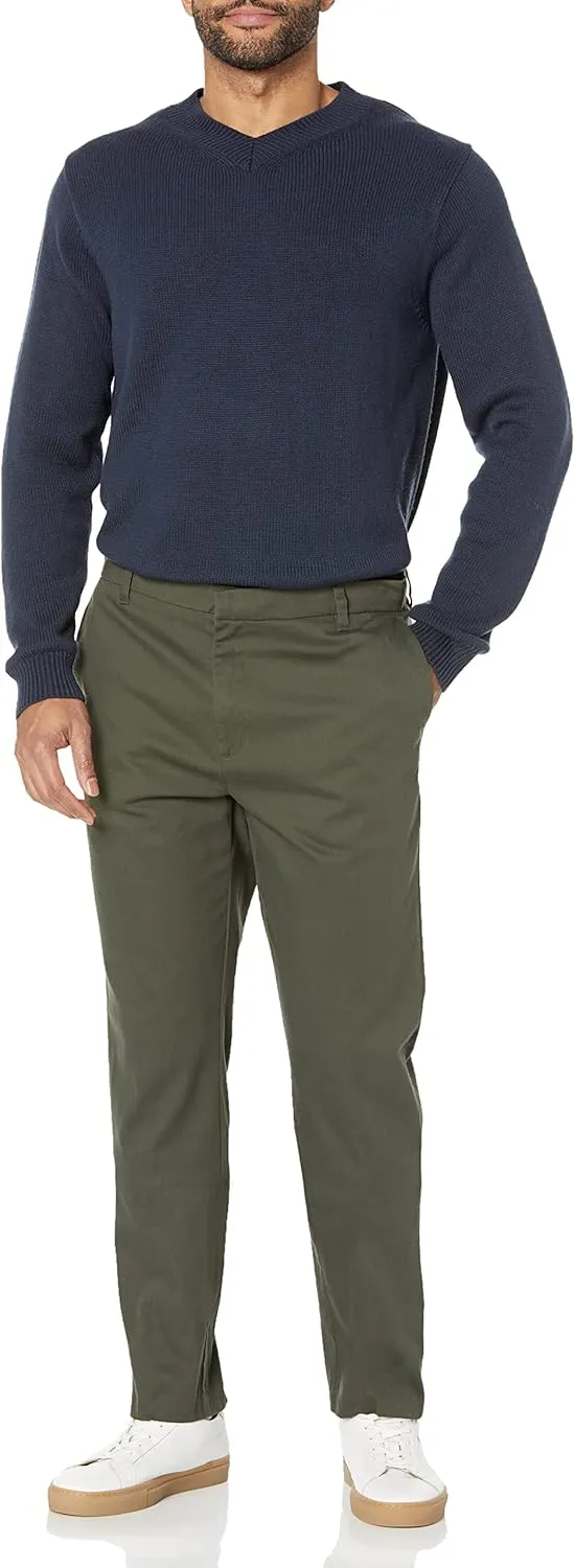 Amazon Essentials Men's Slim-Fit Wrinkle-Resistant Flat-Front Stretch Chino Pant