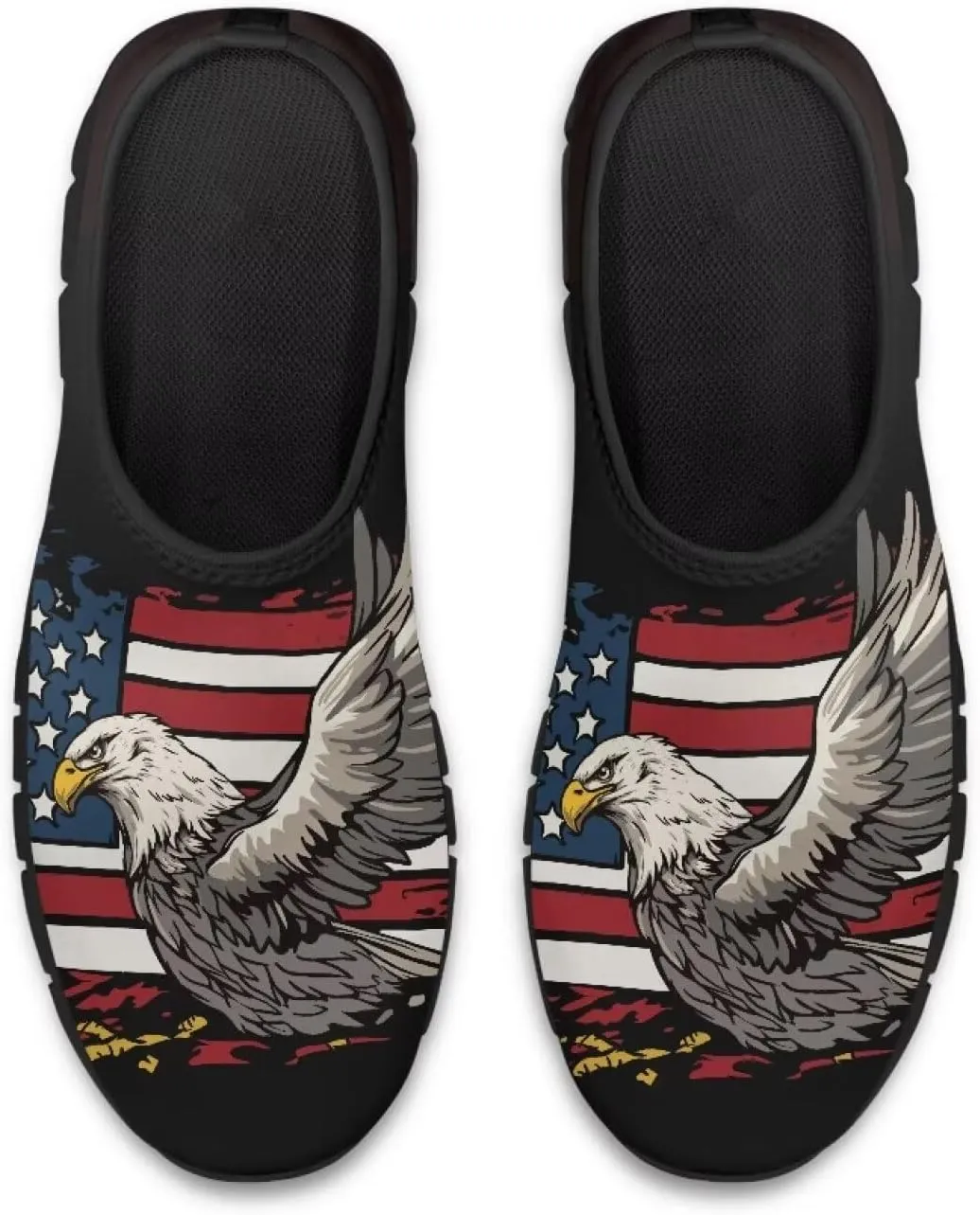 American Flag Mens Slip On Running Walking Shoes Lightweight Fashion Gym Sneakers Non Slip Workout Shoes Breathable Loafer SizeUS 5-14
