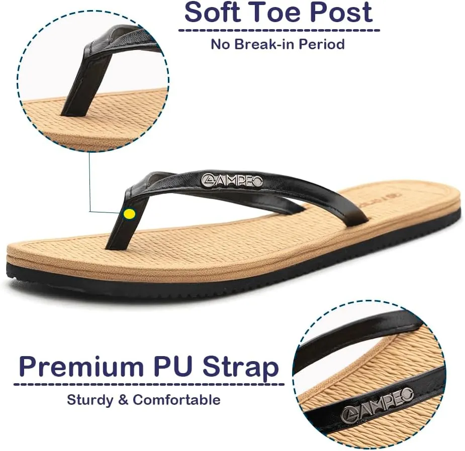 Ampeo Women's Flip Flops Comfortable Lightweight Summer Beach Quick-Dry Thong Flat Sandals