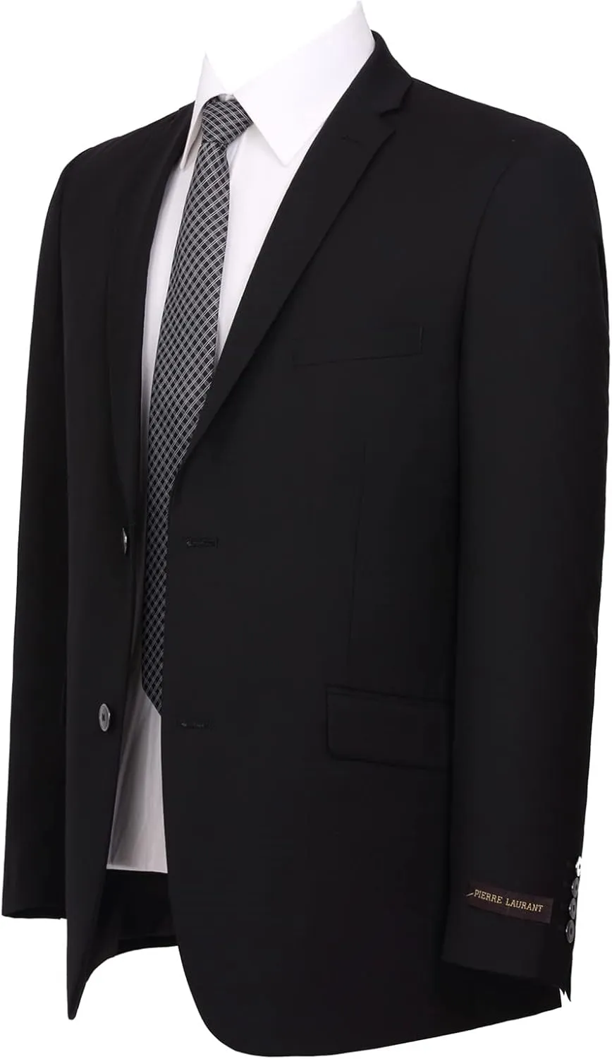 AMY ZHU Men's Slim Fit Suit 2 Piece Business Jacket Wedding Blazer & Dress Pants