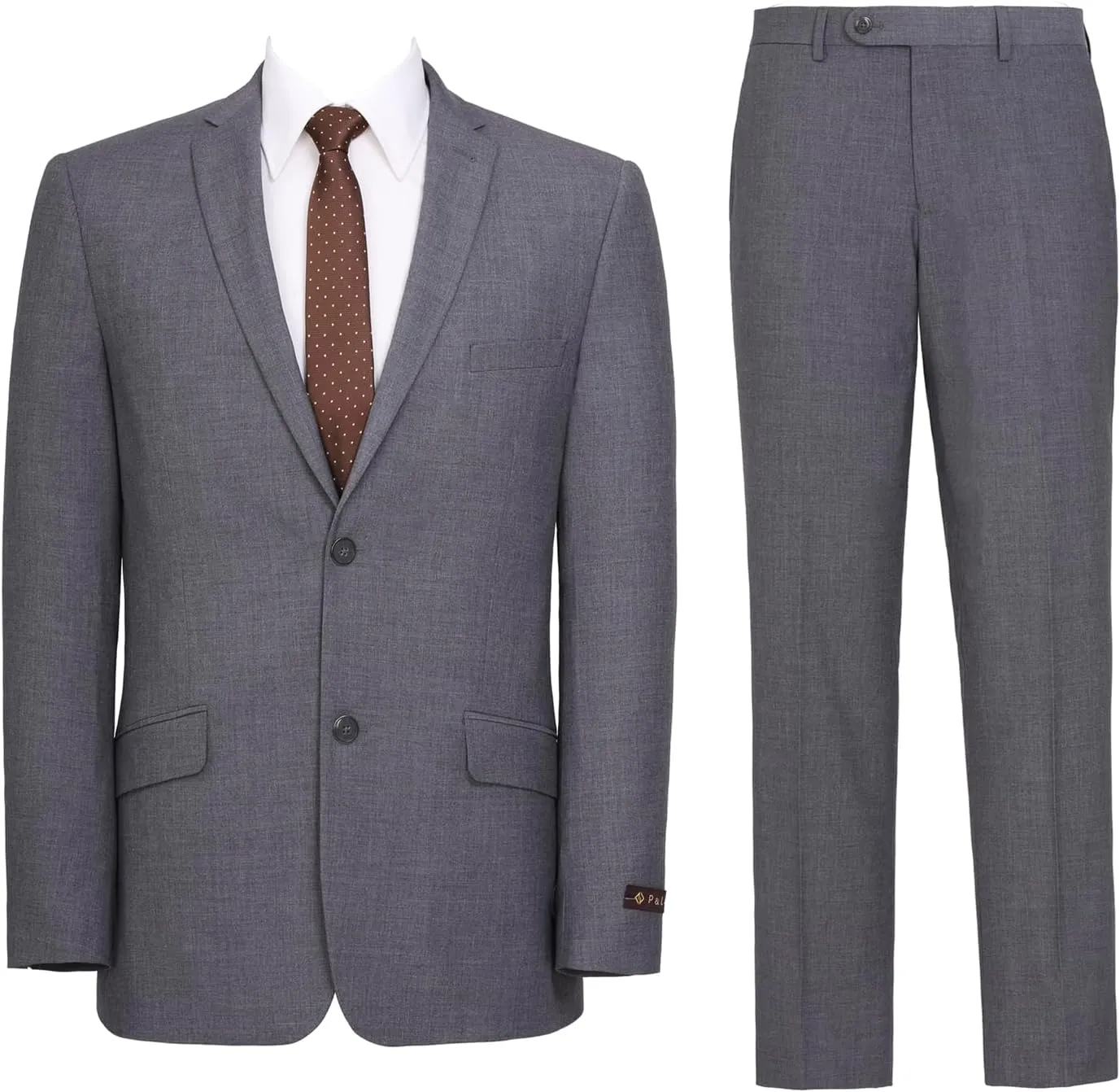 AMY ZHU Men's Slim Fit Suit 2 Piece Business Jacket Wedding Blazer & Dress Pants