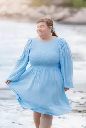 Anna Solid kjole - Airy Blue