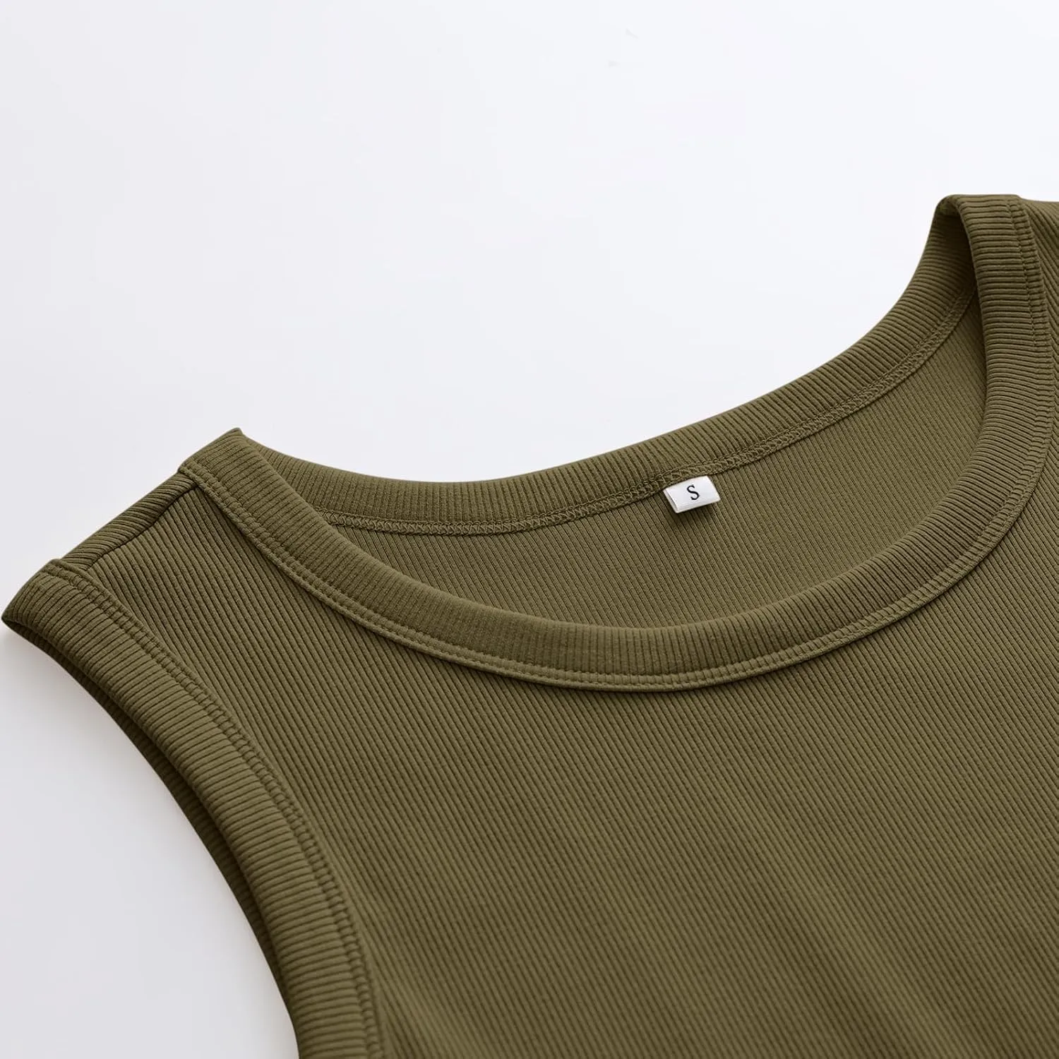 ANRABESS Womens Sleeveless High Neck Tank Tops Fashion Summer Casual Basic Slim Fit Ribbed Racerback Top Shirt Clothes
