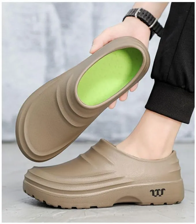 Anti-Slip and Waterproof Kitchen Shoes for Men and Women - Comfortable and Easy-to-wear Work Shoes, Slip-on Beach Shoes