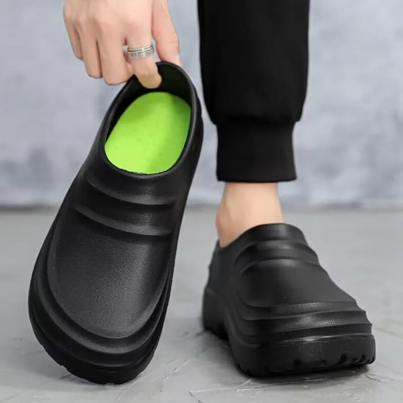Anti-Slip and Waterproof Kitchen Shoes for Men and Women - Comfortable and Easy-to-wear Work Shoes, Slip-on Beach Shoes