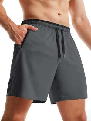 Aolesy Mens Workout Shorts 5"/7"/9" with Zip Pockets Quick Dry Lightweight Gym Athletic Shorts Linerless Running Shorts