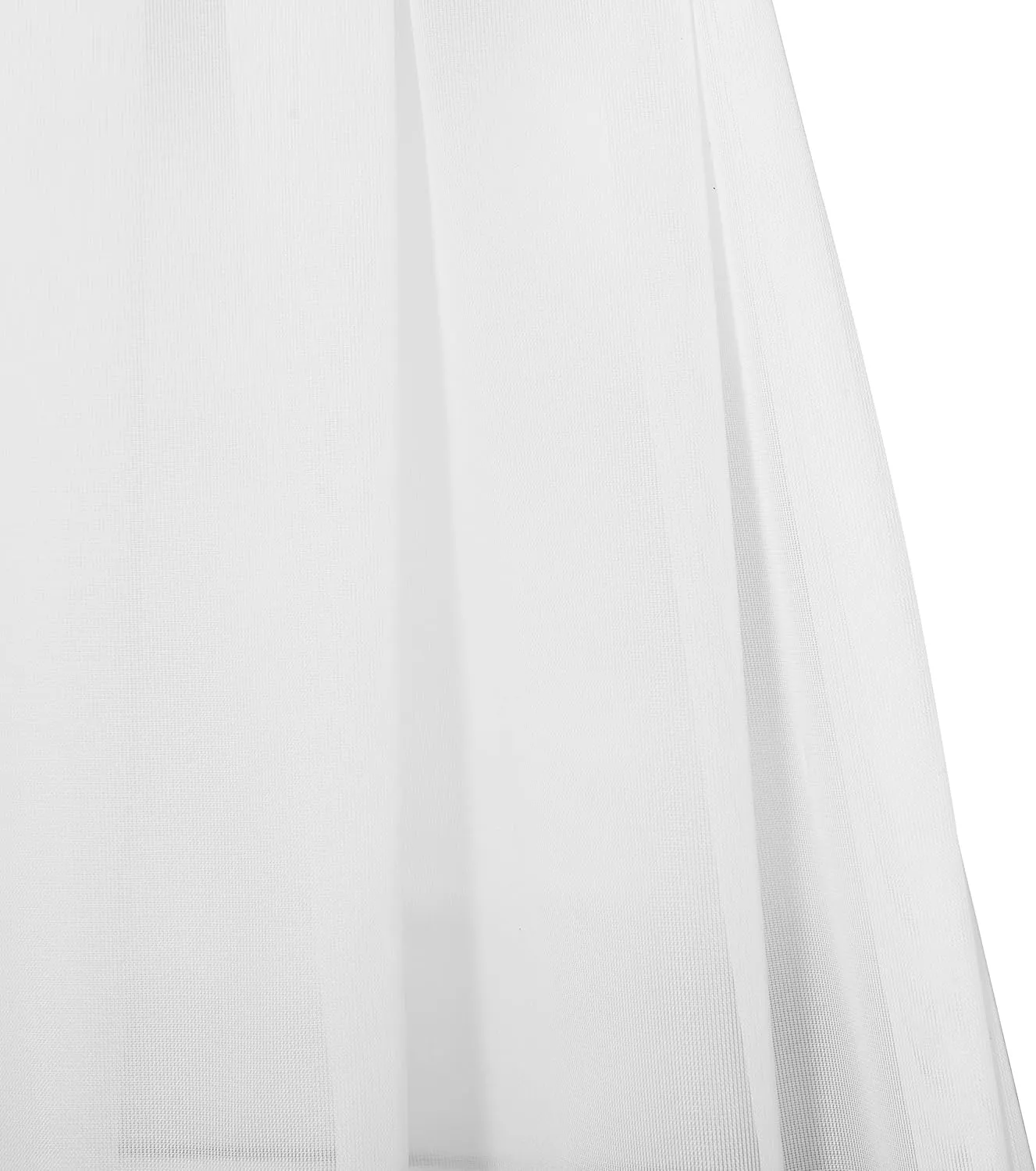 Aquazolax Patio Door Curtain Panel Elegant Transparent Sheer Curtain 25"x72" Voile Drapery for French Door Window with Rod Pocket - 1 Pair, Pure White