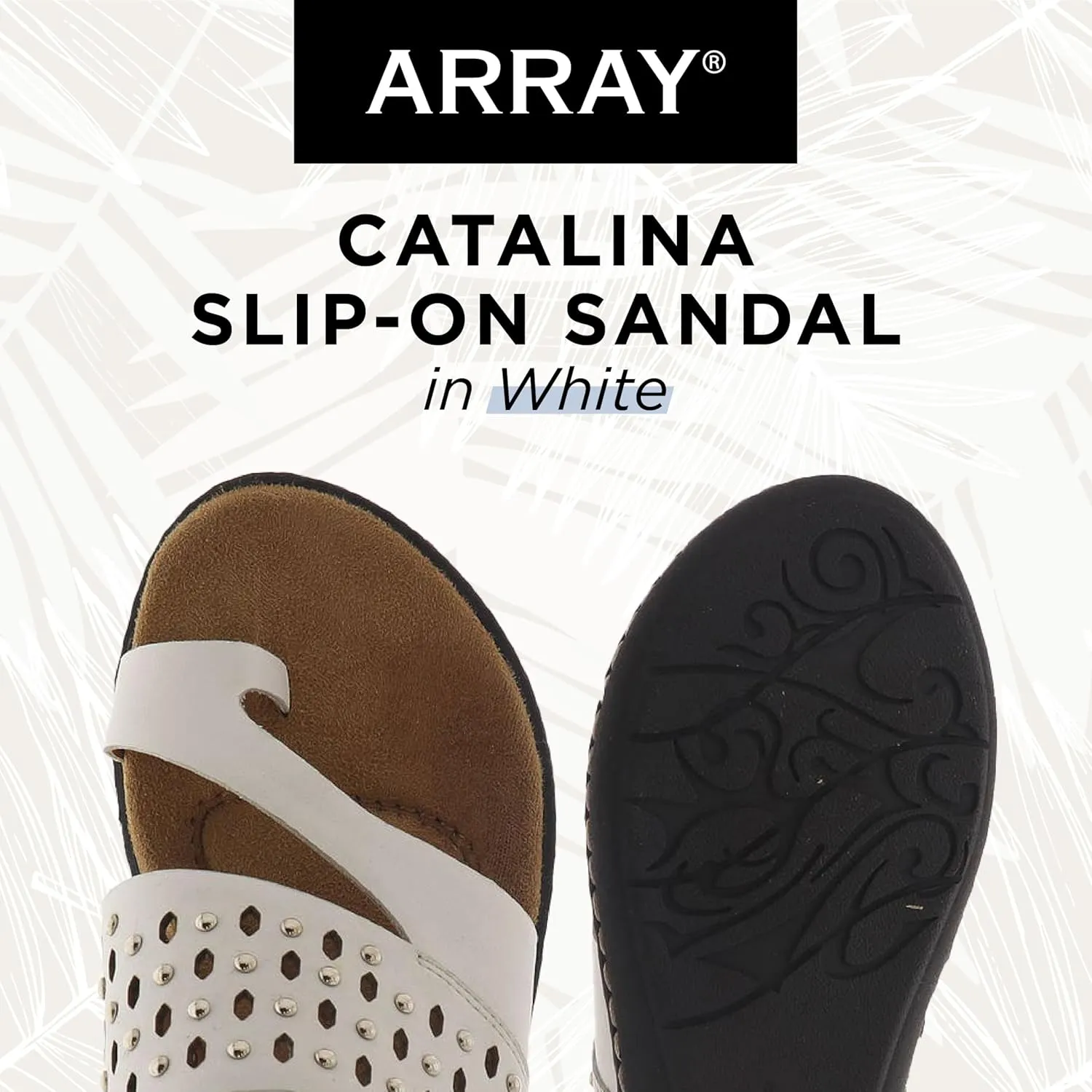 ARRAY Women's Catalina Leather Slip-On Sandal with Studs