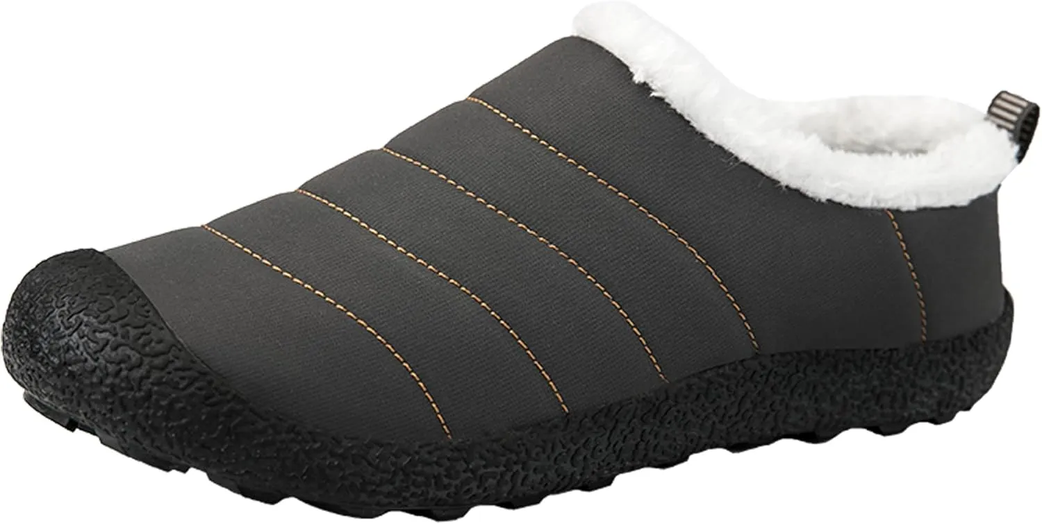 Asifn Mens Women Lightweight Bootie Slippers with Memory Foam Indoor Outdoor Warm House Shoes Waterproof Sport Lounge Camping Boots