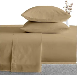 Aspire Homes 900-Thread-Count 100% Pure Egyptian Cotton California King 4 Piece Sheet Set 16" Deep Pocket, Toupe Solid