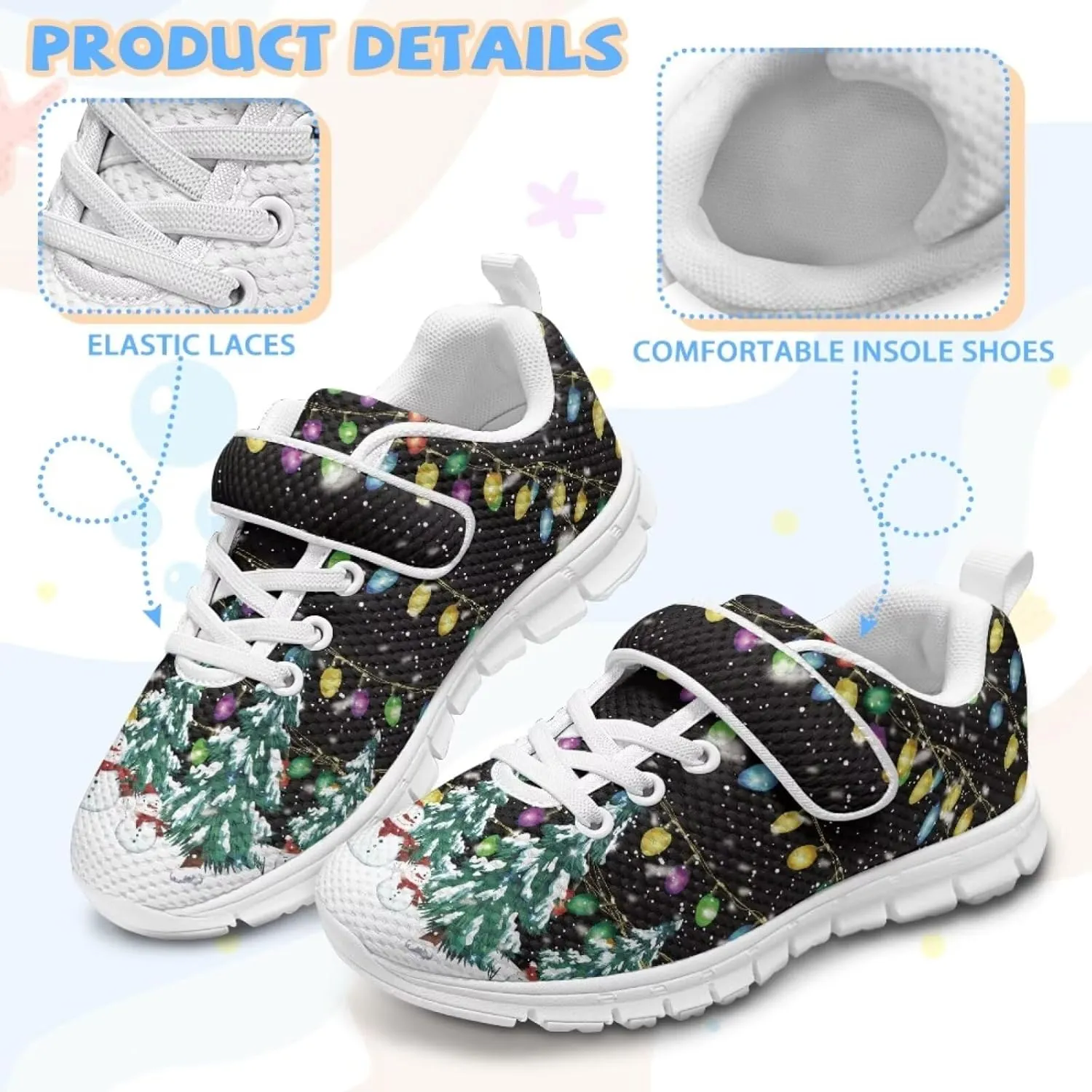 Athletic Sneaker for Boys Girls Casual Hiking Shoes Non Slip Tennis Fitness Walking Strap Sneakers