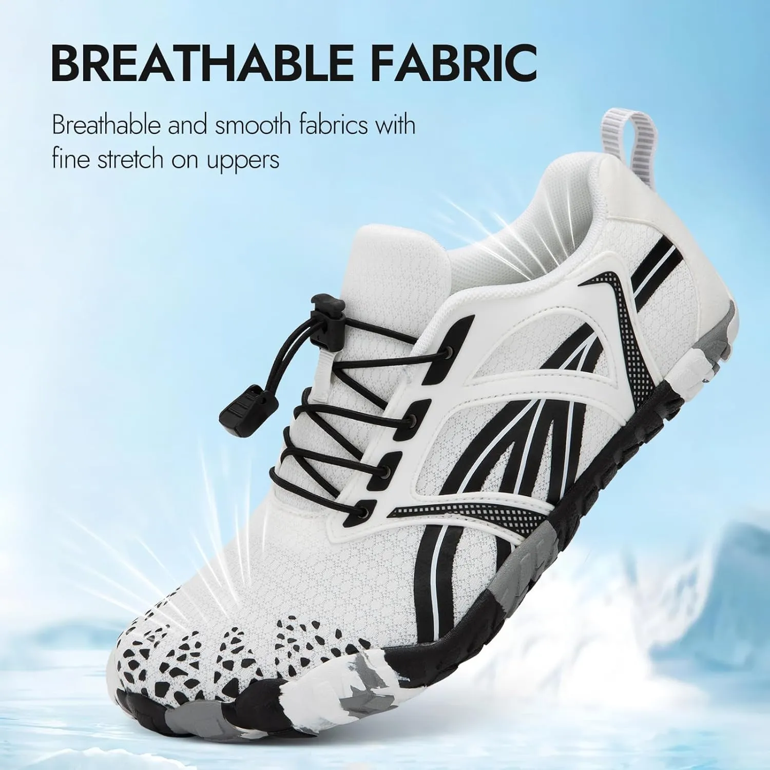 ATHMILE Water Shoes for Women Men Wide Toe Non-Slip Barefoot Aqua Beach Shoes Quick-Dry for Swimming Kayaking Lake Pool River Hiking Surfing Boating Fishing Diving Cruise Ship Essentials