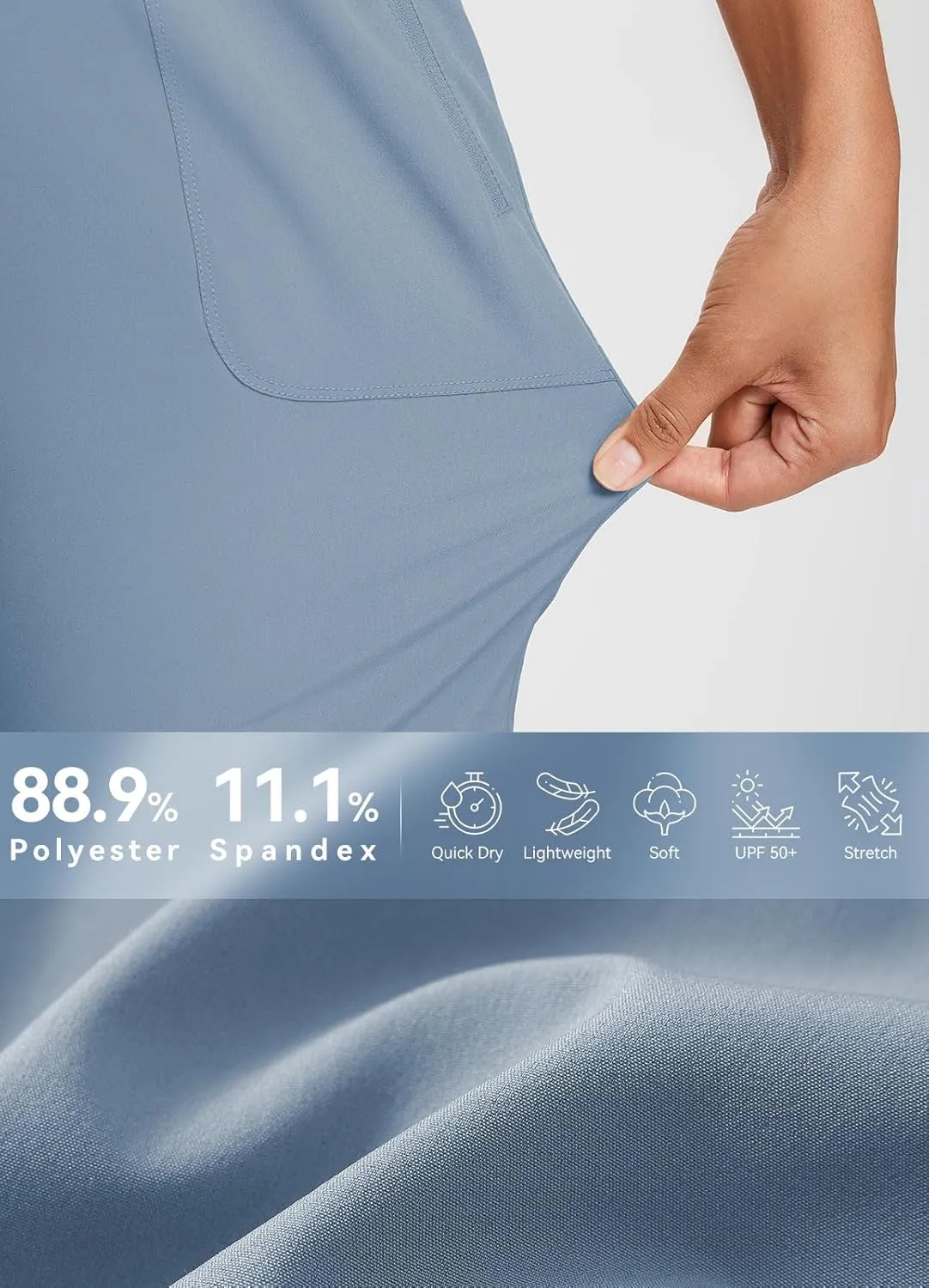 baleaf 7'' Long Athletic Shorts for Women Running High Waisted Quick Dry Workout Bermuda Soft Zipper Pockets UPF 50 