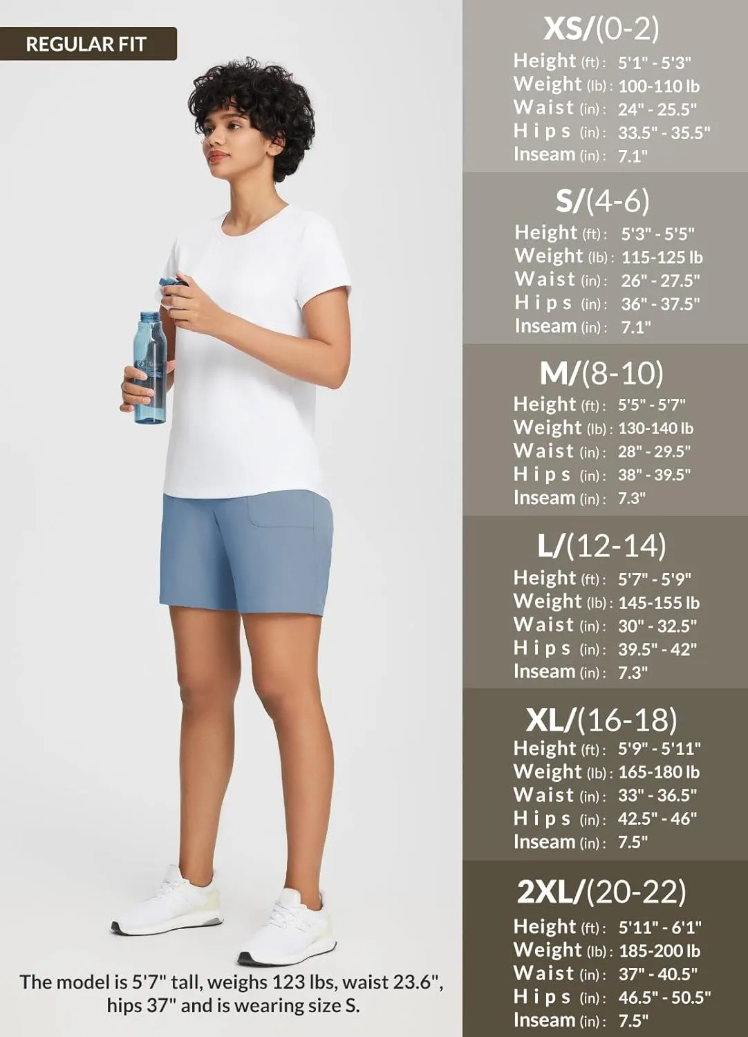 baleaf 7'' Long Athletic Shorts for Women Running High Waisted Quick Dry Workout Bermuda Soft Zipper Pockets UPF 50 