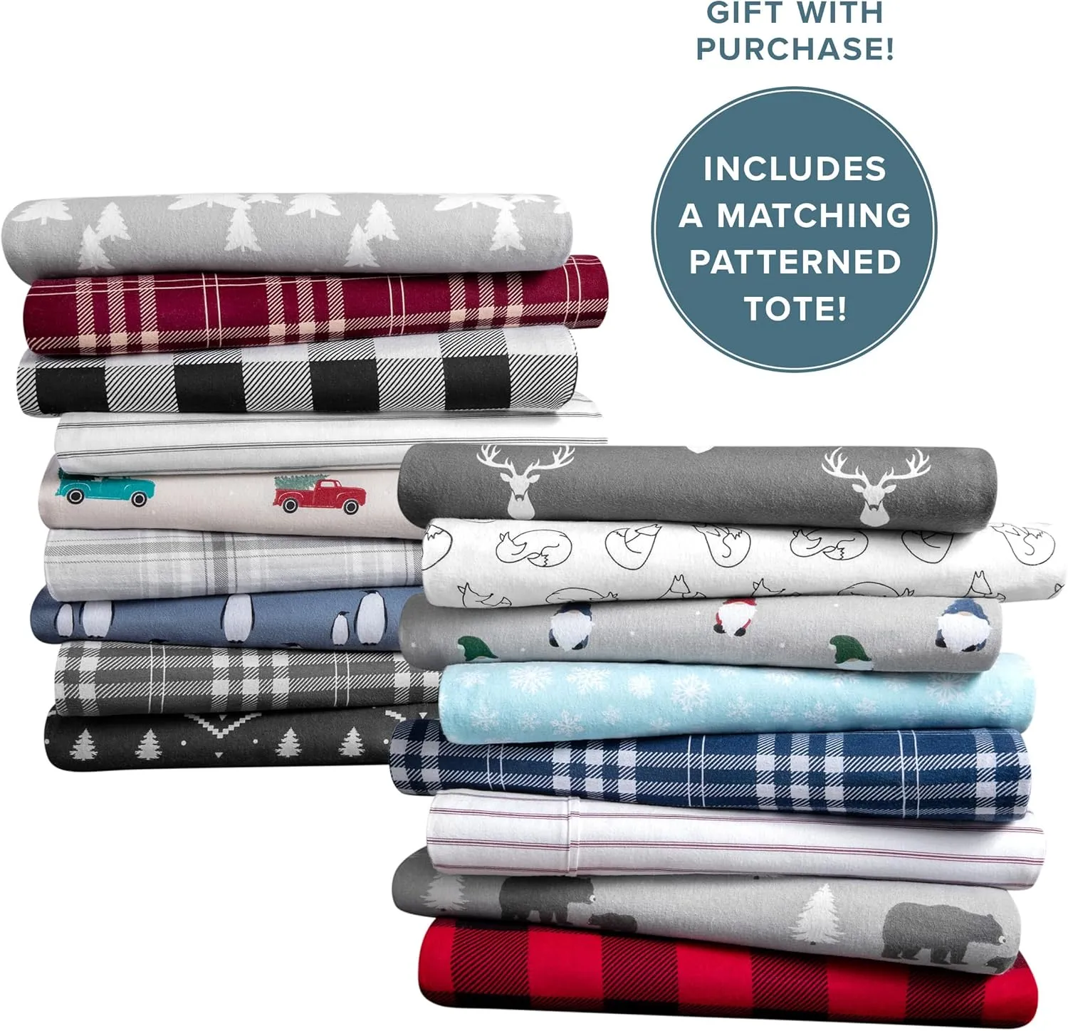 Bare Home Flannel Sheet Set Prints, 100% Cotton, Velvety Soft Heavyweight - Double Brushed Flannel for Extra Softness & Comfort - Deep Pocket - Bed Sheets (Twin, Winter Alpine)