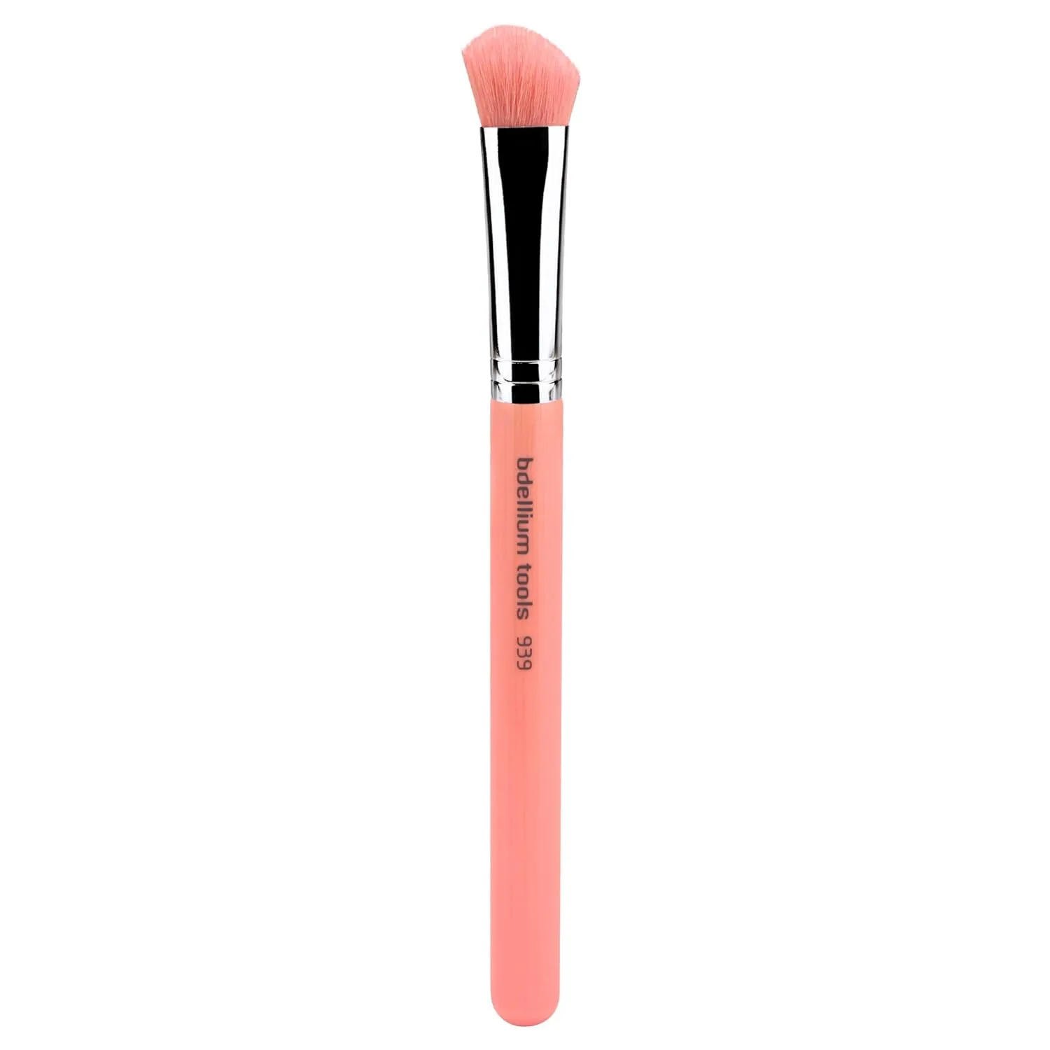 Bdellium Tools Professional Makeup Brush - Pink Bambu Series 939 Slanted Detailer - With Soft Synthetic Fibers, For Precise Contouring (Pink, 1pc)