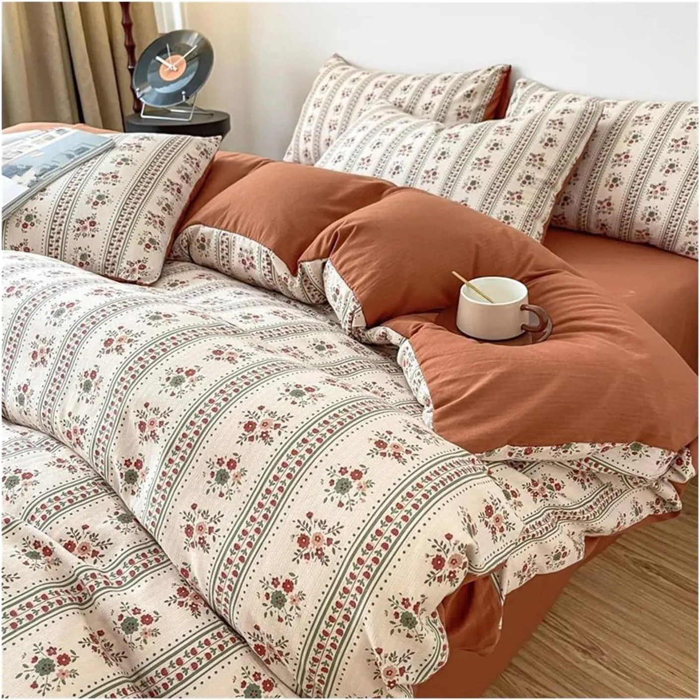 Bedding Set Soft Fall/Winter Thickened Duvet Cover Sheet Pillowcase Full Size Queen Size Duvet Cover Set,All Season Comforter,B,Twin 3pcs