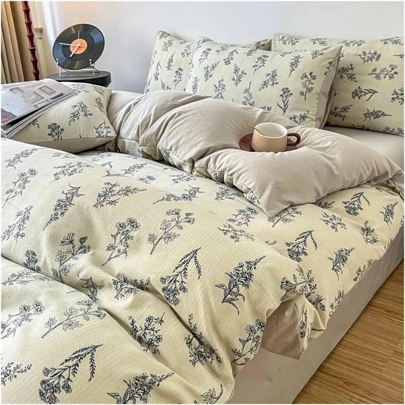 Bedding Set Soft Fall/Winter Thickened Duvet Cover Sheet Pillowcase Full Size Queen Size Duvet Cover Set,All Season Comforter,B,Twin 3pcs