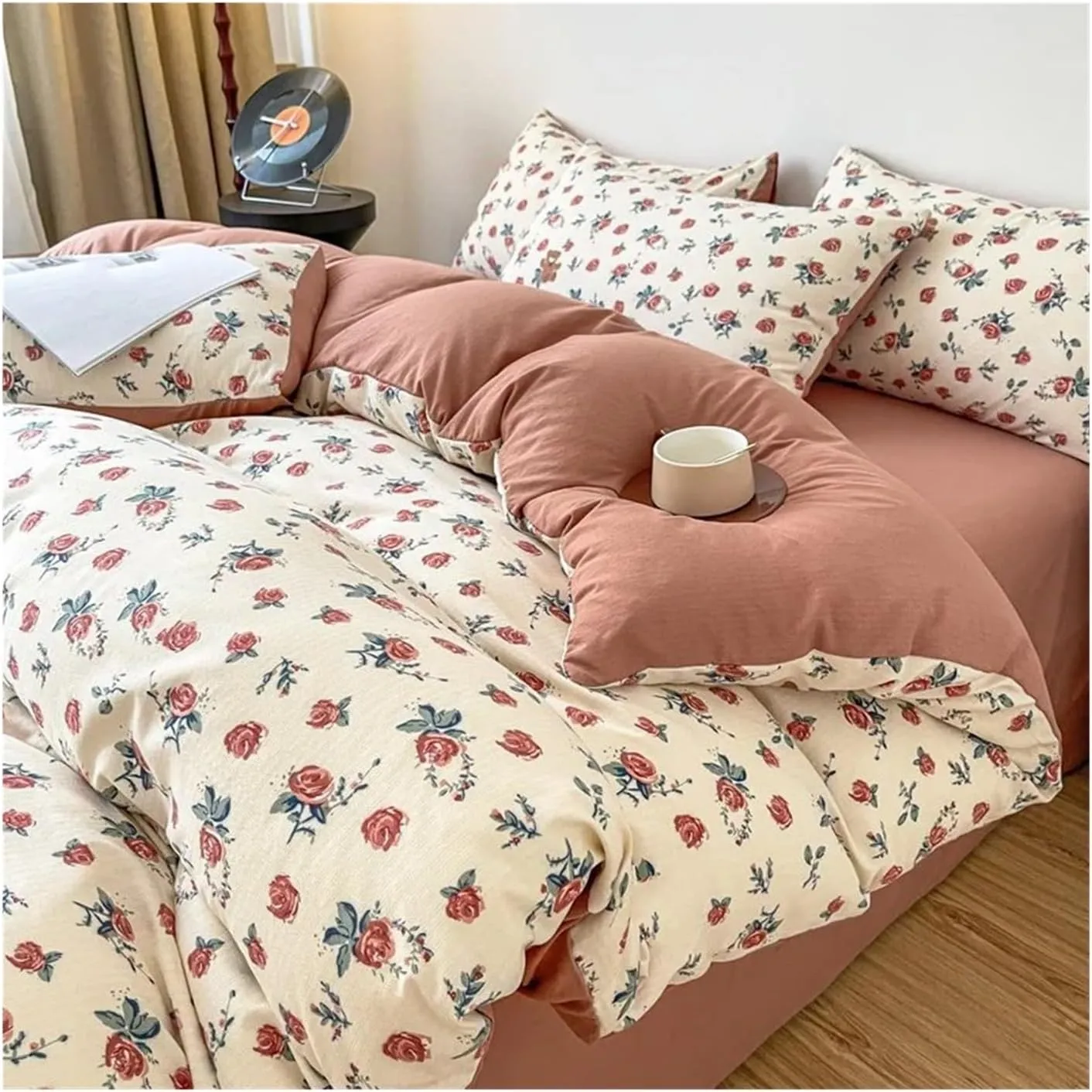 Bedding Set Soft Fall/Winter Thickened Duvet Cover Sheet Pillowcase Full Size Queen Size Duvet Cover Set,All Season Comforter,B,Twin 3pcs