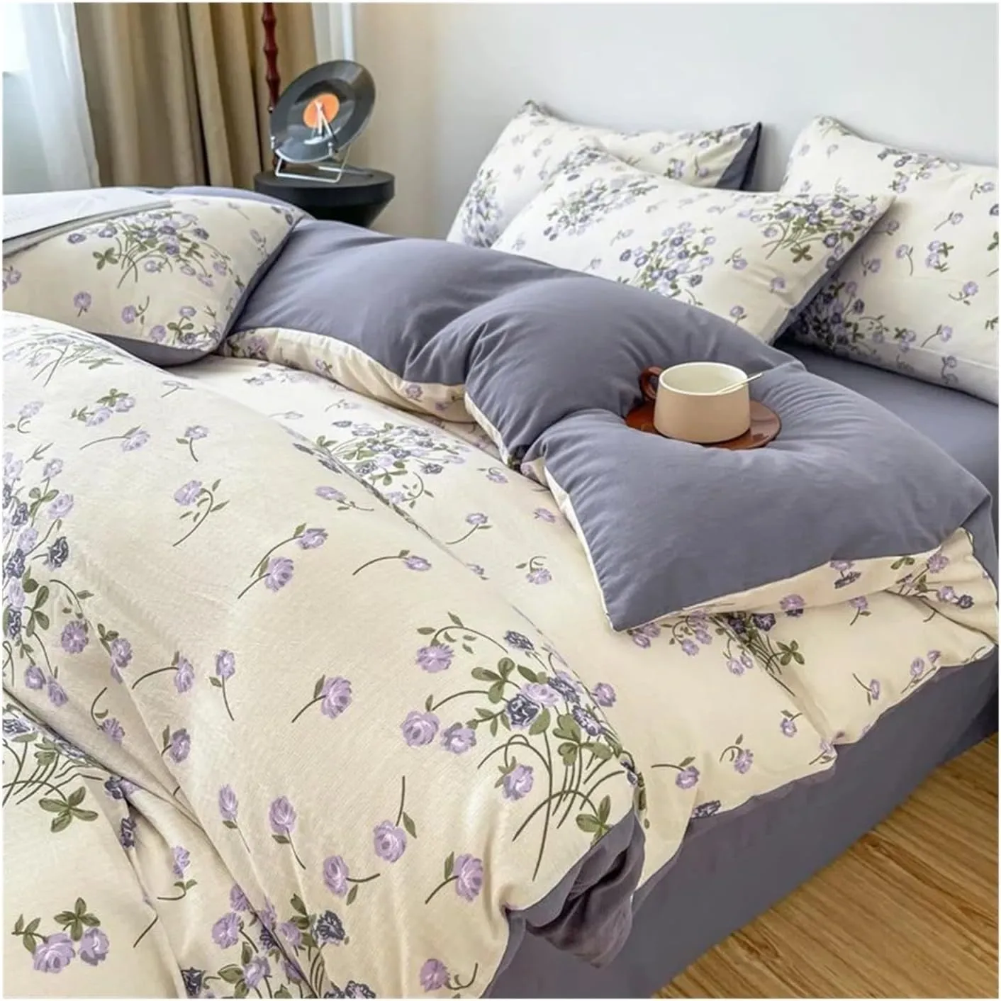 Bedding Set Soft Fall/Winter Thickened Duvet Cover Sheet Pillowcase Full Size Queen Size Duvet Cover Set,All Season Comforter,B,Twin 3pcs