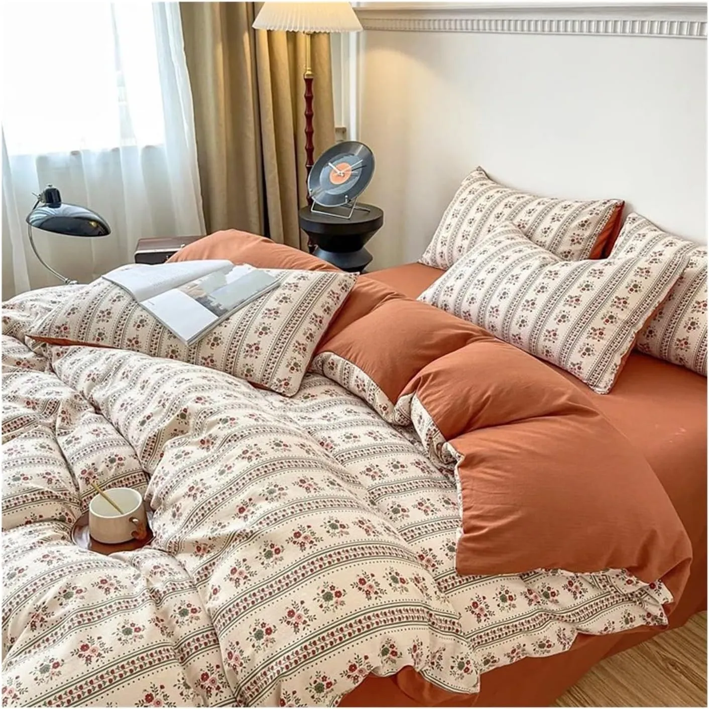 Bedding Set Soft Fall/Winter Thickened Duvet Cover Sheet Pillowcase Full Size Queen Size Duvet Cover Set,All Season Comforter,B,Twin 3pcs